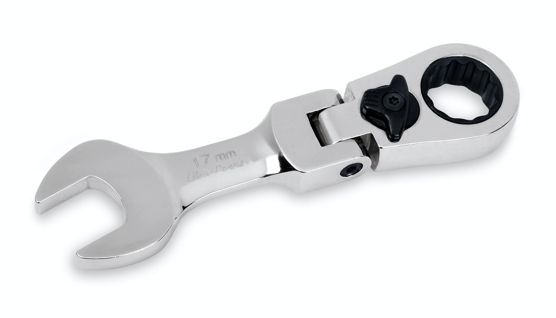 17 mm 12-Point Metric Midget 15° Offset Box Flex-Head Ratcheting Combination Wrench (Blue-Point®) | BOERMSF17 17 mm 12-Point Metric Midget 15° Offset Box Flex-Head Ratcheting Combination Wrench (Blue-Point®) | BOERMSF17